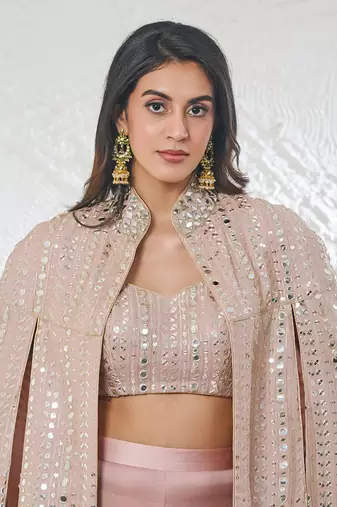 Pink georgette kurta set