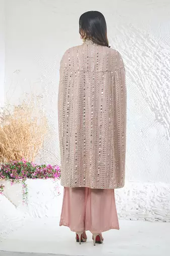 Pink georgette kurta set