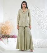 Green georgette kurta set