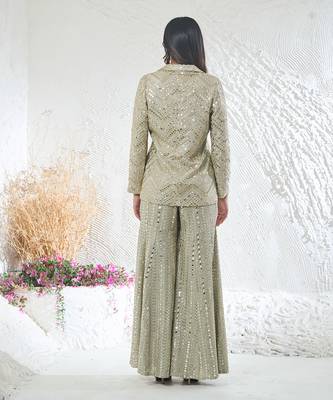 Green georgette kurta set 5