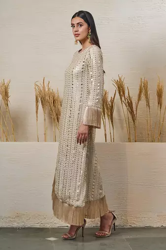 Ivory georgette dress