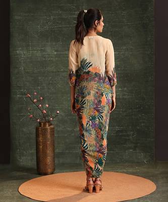 Kaira embellished drape dress set 3