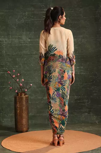 Kaira embellished drape dress set