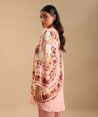 Pink cotton silk naqsh embellished co-ord set 5
