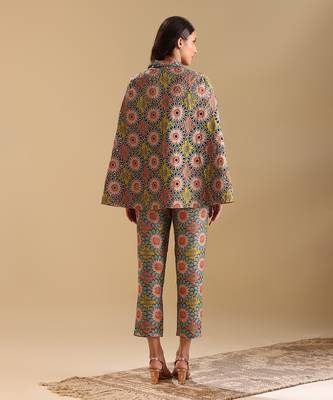 Multicolour silk eraya embellished balzer set 5