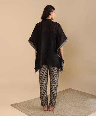 Black chanderi eraya embellished kaftan set 4