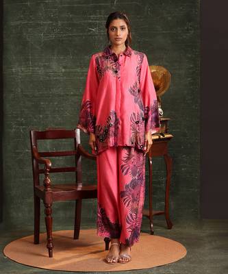 Hot chanderi kaira embellished pallazo set 1