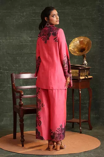 Hot chanderi kaira embellished pallazo set