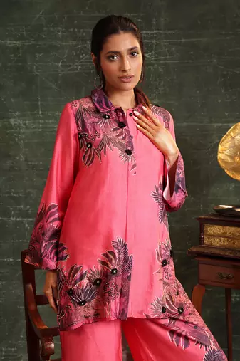 Hot chanderi kaira embellished pallazo set
