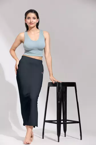 Trendmalls Solid Nylon Soft Petticoat Skirts for Women Saree Shape Wear 2 Piece