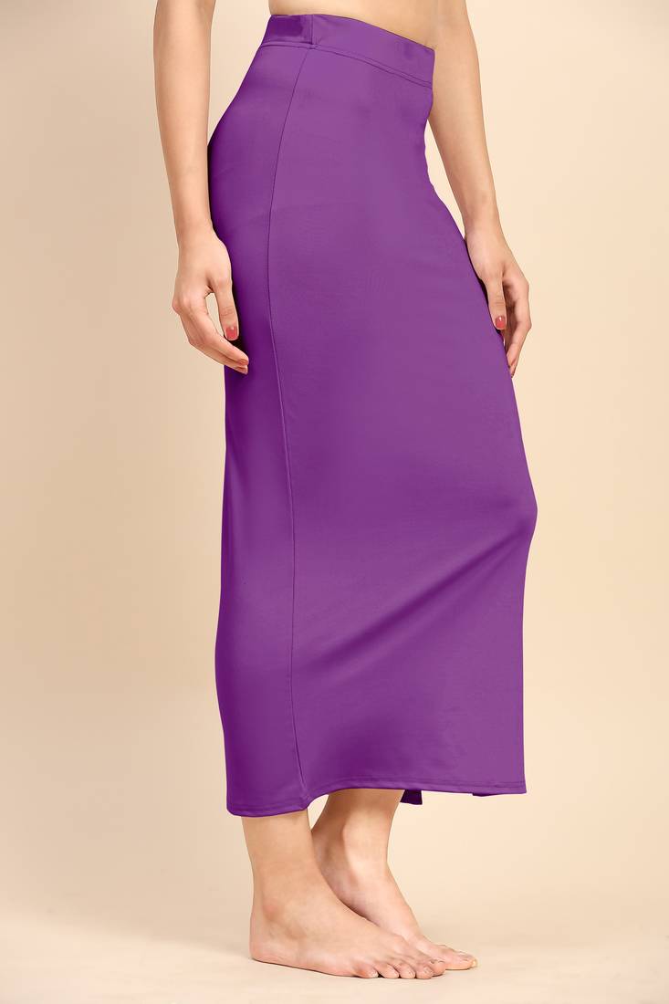 Solid Nylon Soft Petticoat Skirts for Women Saree Shape Wear 2 Piece