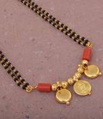 Memoir brass goldplated 3 wati lakshmi coin traditional mangalsutra women tanmaniya ethnic
