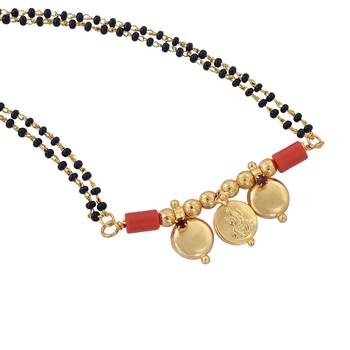 Memoir brass goldplated 3 wati lakshmi coin traditional mangalsutra women tanmaniya ethnic 3