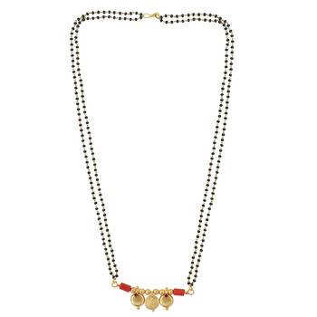 Memoir brass goldplated 3 wati lakshmi coin traditional mangalsutra women tanmaniya ethnic 4