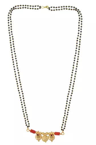 Memoir brass goldplated 3 wati lakshmi coin traditional mangalsutra women tanmaniya ethnic