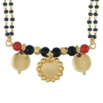 Memoir gold plated two wati and lakshmi coin traditional mangalsutra women latest 1