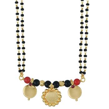 Memoir gold plated two wati and lakshmi coin traditional mangalsutra women latest 2