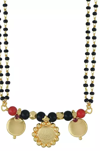 Memoir gold plated two wati and lakshmi coin traditional mangalsutra women latest