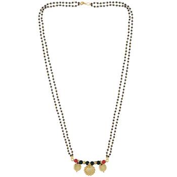 Memoir gold plated two wati and lakshmi coin traditional mangalsutra women latest 3