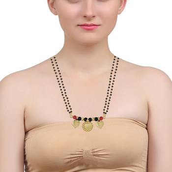 Memoir gold plated two wati and lakshmi coin traditional mangalsutra women latest 4