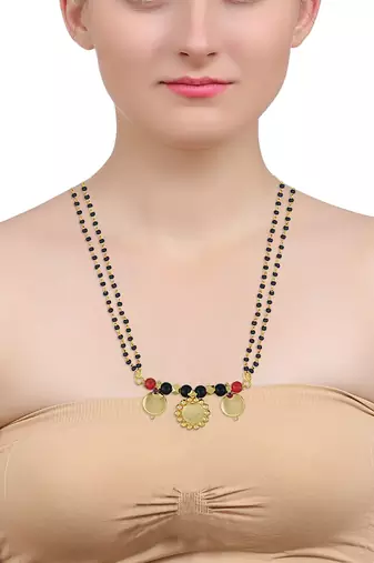 Memoir gold plated two wati and lakshmi coin traditional mangalsutra women latest