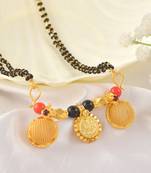 Memoir brass micron goldplated double wati lakshmi traditional mangalsutra