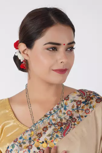 Memoir brass micron goldplated double wati lakshmi traditional mangalsutra