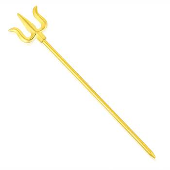 Memoir brass goldplated decorative shiv trishul & parshuram farsa, durga kaali sticks puja set 4