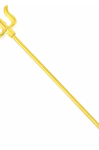 Memoir brass goldplated decorative shiv trishul & parshuram farsa, durga kaali sticks puja set