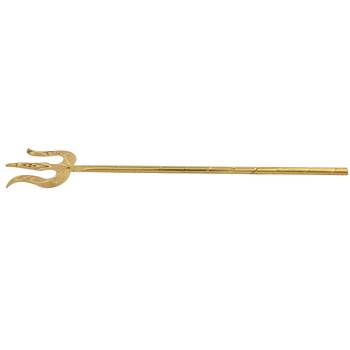 Memoir brass gold plated miniature hand crafted carving trishul puja article hindu pooja item temple accessory 2