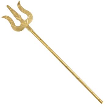Memoir brass gold plated miniature hand crafted carving trishul puja article hindu pooja item temple accessory 3