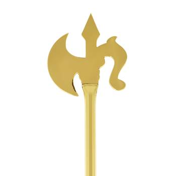 Memoir brass gold plated miniature parshuram farsa durga kaali weapon stick hindu pooja item 1