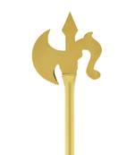 Memoir brass gold plated miniature parshuram farsa durga kaali weapon stick hindu pooja item