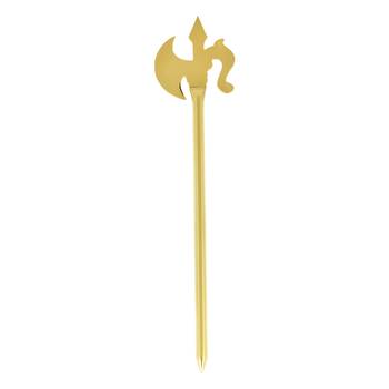 Memoir brass gold plated miniature parshuram farsa durga kaali weapon stick hindu pooja item 4