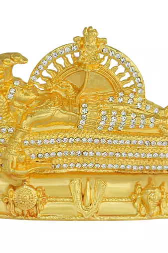 Memoir gold plated, ananth lord vishnu idol statue, stand, home decor, hindu god (