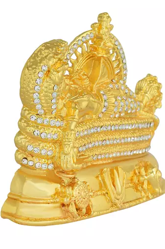 Memoir gold plated, ananth lord vishnu idol statue, stand, home decor, hindu god (