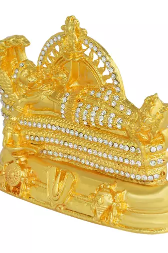 Memoir gold plated, ananth lord vishnu idol statue, stand, home decor, hindu god (