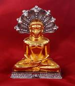 Memoir gold plated brass cz studded bhagwan parshvanath jain god idol home decor