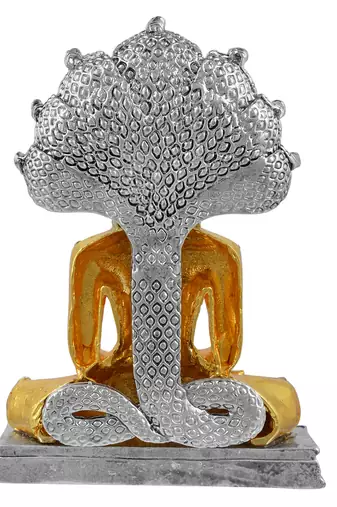 Memoir gold plated brass cz studded bhagwan parshvanath jain god idol home decor