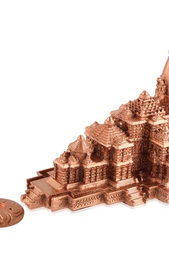Memoir resin hardened pop copper colour exact replica miniature model copy of ayodhya ram mandir