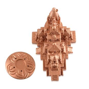 Memoir resin hardened pop copper colour exact replica miniature model copy of ayodhya ram mandir 2