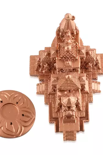 Memoir resin hardened pop copper colour exact replica miniature model copy of ayodhya ram mandir