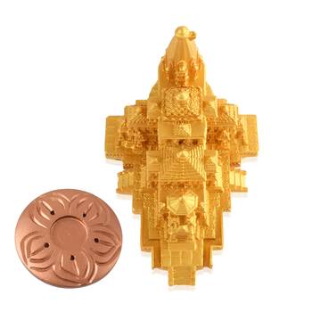 Memoir resin hardened pop golden colour exact replica miniature model copy of ayodhya ram mandir 2