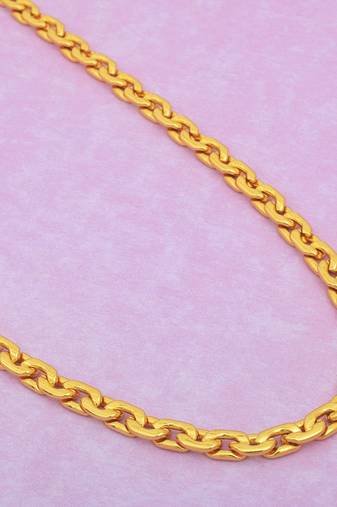 Memoir genuine 1 micron gold plated 6mm thick, 18 inch, 36 gm, oval link gold look chain