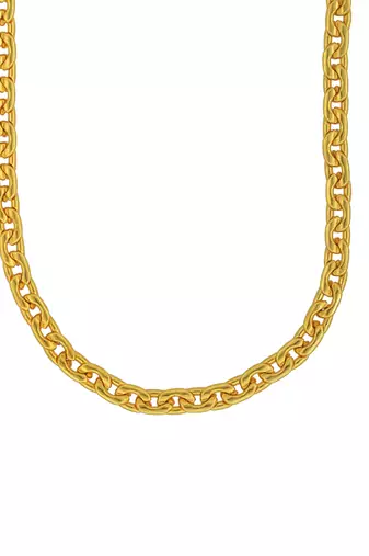 Memoir genuine 1 micron gold plated 6mm thick, 18 inch, 36 gm, oval link gold look chain