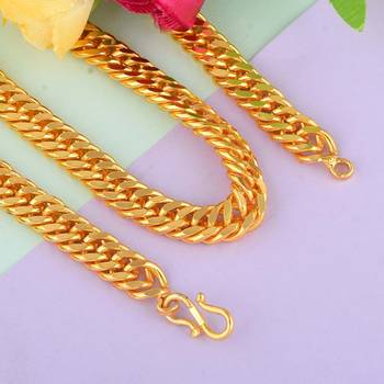 Memoir 24kt 20 inch gold plated 112 gms super heavy necklace chain for men jewellery 1