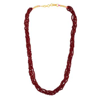 Memoir real natural ruby multi strand 6 layer choker fashion jewellery stone bead necklace for women   2