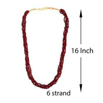 Memoir real natural ruby multi strand 6 layer choker fashion jewellery stone bead necklace for women   3