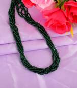 Memoir natural panna emerald multi strand 6 layer choker fashion jewellery stone bead necklace for women