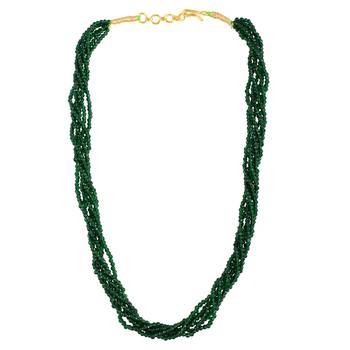 Memoir natural panna emerald multi strand 6 layer choker fashion jewellery stone bead necklace for women 2